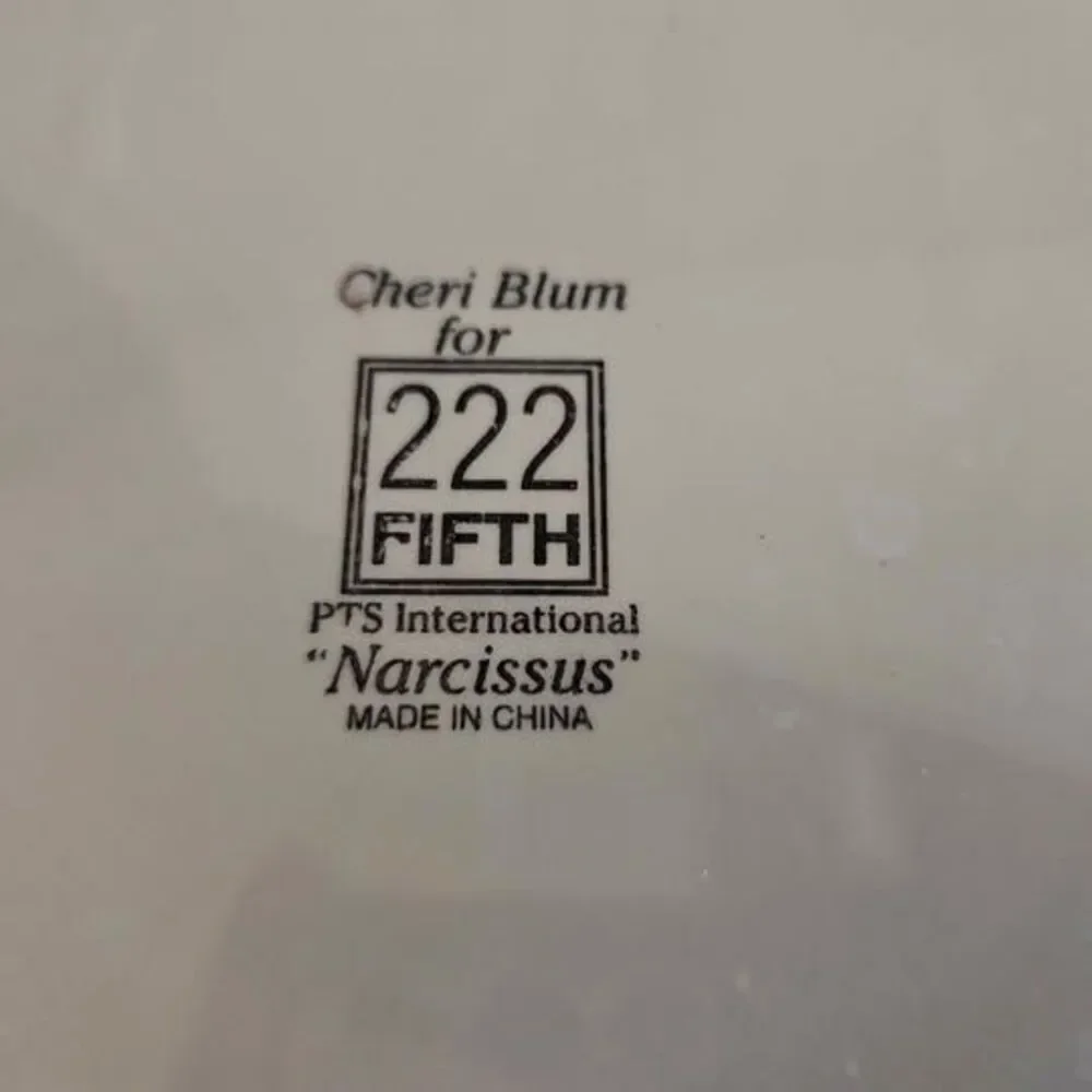 Cheri Blum for 222 Fifth Ceramic Serving Platter Narcissus 15.5
